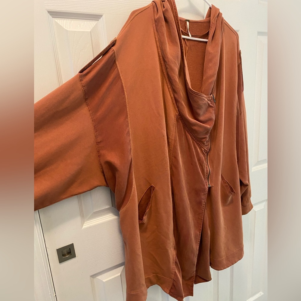 Free People Rust Open-Front Hooded Utility Jacket - Picture 7 of 15